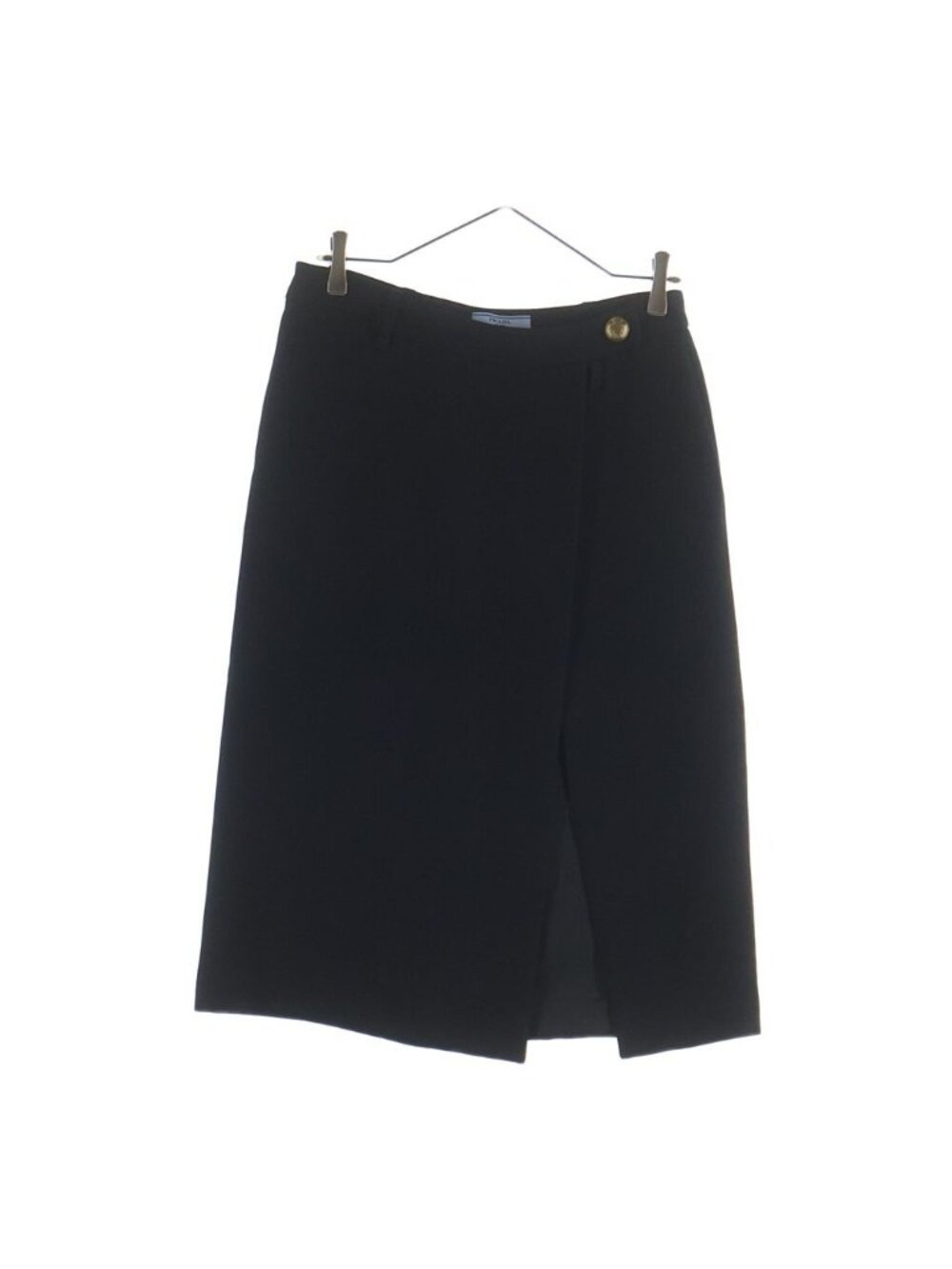 Prada Long Skirt Black Wool Silk 40